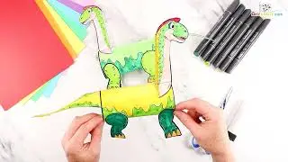 3D Brachiosaurus Paper Dinosaur Craft for Kids | Fun & Easy Dino Activity 🌿