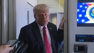 Trump GAGGLES with reporters on Air Force One over the Middle East