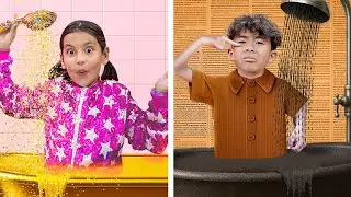 Rich Ellie vs Broke Ben Kids Cardboard Adventure!