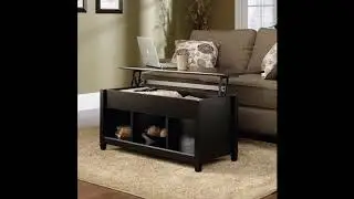 Sauder Edge Water Lift Top Coffee Table, Estate Black Finish