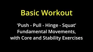 Basic Workout | Push Pull Hinge Squat Routine with Core and Stability Exercises
