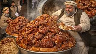 Most Famous 100 KG Kabuli Pulao | Uzbek pulao | Street food Afghanistan