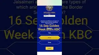KBC BHIM Registration Question 16 Sep|Golden Week Question|#kbcshorts|TechtipsTrust