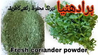 Fresh coriander powder|dhania mehfooz karnay ka trika|how to store fresh coriander for long time|