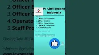 Lowongan Kerja PT Cheil Jedang Indonesia Plant Pasuruan