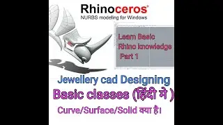 Rhino 3D Jewellery cad  design Basic Knowledge. ( हिंदी मे ) Part 1