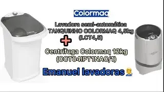 Lavadora semi-automática / tanquinho Colormaq 4,5kg (LCT4.5) + centrifuga Colormaq 12kg prata