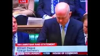 William Hague's Statement On The 1984 Amritsar Inquiry Report By Sir Jeremy Heywood