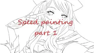 Speed painting / Freddy Kr&uuml;ger Anime girl / gimp 2.8 & paint tool sai / part 1