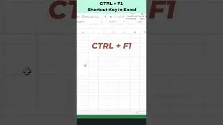 CTRL+F1  Shortcut Key in Excel #shorts #shortsvideo