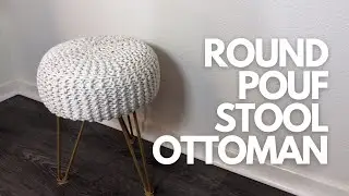 JUUON Round Boho Pouf Stool Ottoman