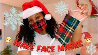 DIY FACE MASKS!! SEWING TUTORIAL //HOLIDAY  EDITION | VLOGMAS 4