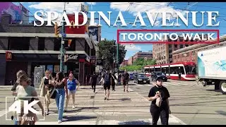 Toronto Spadina Avenue Walk2021 | 4K Virtual Travel Walking Tour | Downtown Video with City Sounds