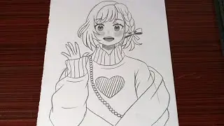 how to draw anime girl step by step | how to draw a cute anime girl | easy anime drawing