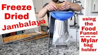 Freeze Dried Jambalaya 🍤🍤 Using the NEW! Food Funnel Mylar Bag Holder😮 #freezedriedsoup