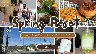 Spring Reset Vlog 🌿 Matcha Recipe, Cleaning & Vegan Eats in LA