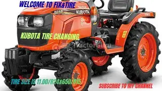 KUBOTA tractor changing tires and tire size is 11.00/R24 & 650/R16
