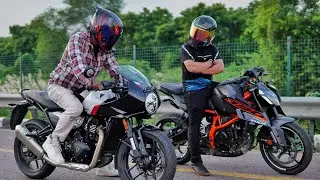 Triumph Thruxton 400 vs Duke 390 – The Most Awaited Street Racer Battle!🚀