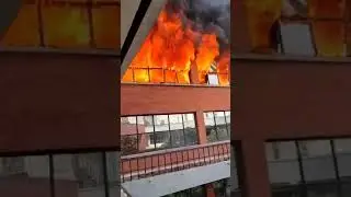 #WATCH | Delhi: Fire broke out at Sri Guru Gobind Singh College of Commerce in Pitampura today