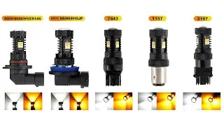 AUXBEAM 3157 Canbus Dual Color White TO Amber Switchback Brake/Reverse/Tail Light LED Bulbs