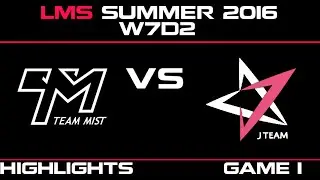 TM vs JT Game 1 Highlights LMS Summer 2016 W7D2 Team Mist vs Machi Esports   JT vs TM    LMS LOL