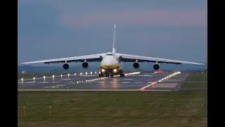 Mighty Antonov An-124  landing in East Midlands