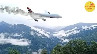 Plane crash,  simulation edited with effects entertainment