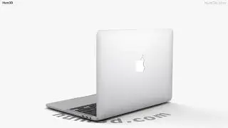 Apple MacBook Pro 13 inch (2020) Silver 3D model by 3DModels.org