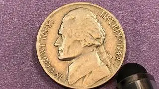 1942 US 5 Cents Silver Nickel Coins - United States Jefferson Nickels