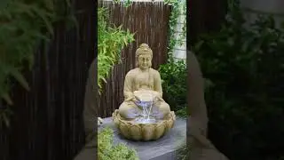 Meditating Buddha Water Fountain Garden Decor