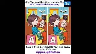 IQ Test ; Spatial Reasoning; Can You Spot the difference #iqtest
