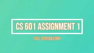 CS 601 Data communication Assignment 1 solution fall 2019