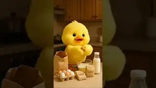 Cute 3D Duck Bakes Egg Cakes | Funny Pixar-Style Cooking Animation