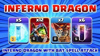 Inferno Dragon with Bat spell TH12 Attack!!