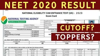 NEET 2020 result declare by NTA, neet 2020 result topeers, cutoff neet 2020 result