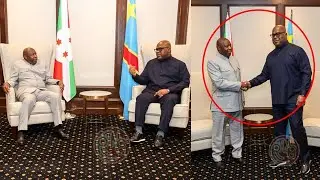 Bakigera Amerika Tshisekedi na Ndayishimiye bahuye mu muhezo mbere yo gusinya beemranya ibikomeye