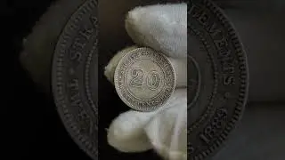 World Coin: 1889 Straits Settlement, 20 Cents