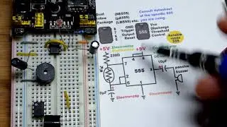 Breadboard Power Supply Passive Buzzer LDR Controlled 555 Timer Light Dependent Resistor