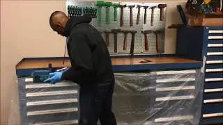 Building a Heavy Duty Stanley Vidmar Workbench Part 10: Installing the Backstop and Mounting the Top
