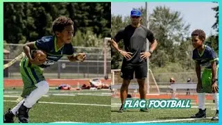 Russell Wilson coaches Future Zahir at his Flag Football game