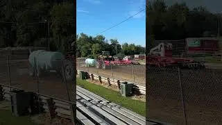 Saline County Fair Tractor Pull. Preparing the arena.