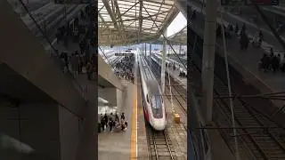 The red dragon looks really handsome when viewed from a high place🫶📸🚅🇨🇳#fuxing #highspeedtrain