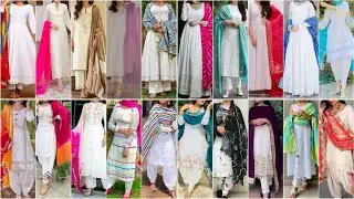 White Colour Special Punjabi Suit Design Ideas With Contrast Dupatta 2024