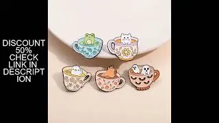 Creative Coffee Cup Animal Collection Enamel Pins Ghost Duck Capybara Frog Brooch Lapel Badge Cute H
