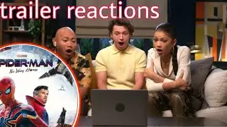 Spiderman-nowayhome trailer reactions tom Holland, zendaya, Jacob Batalon, 2021