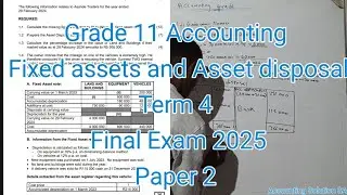 Grade 11 Accounting Fixed assets Final Exam Paper 2 