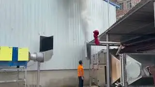 Industrial black smoke purification#smokefilter #smokefactory