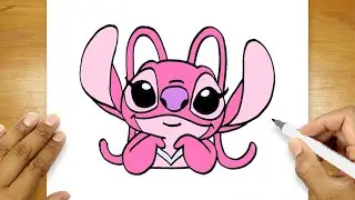 How To Draw Angel Easy |  From Lilo And Stitch | Pink Stitch