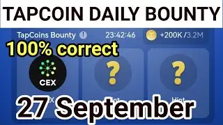 tapcoin daily bounty / tapcoin 27 september daily bounty / tapcoin bounty
