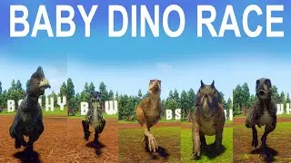 Baby Dinosaurs Speed Race in Prehistoric Kingdom included T-Rex, Triceratops, Tarbosaurus